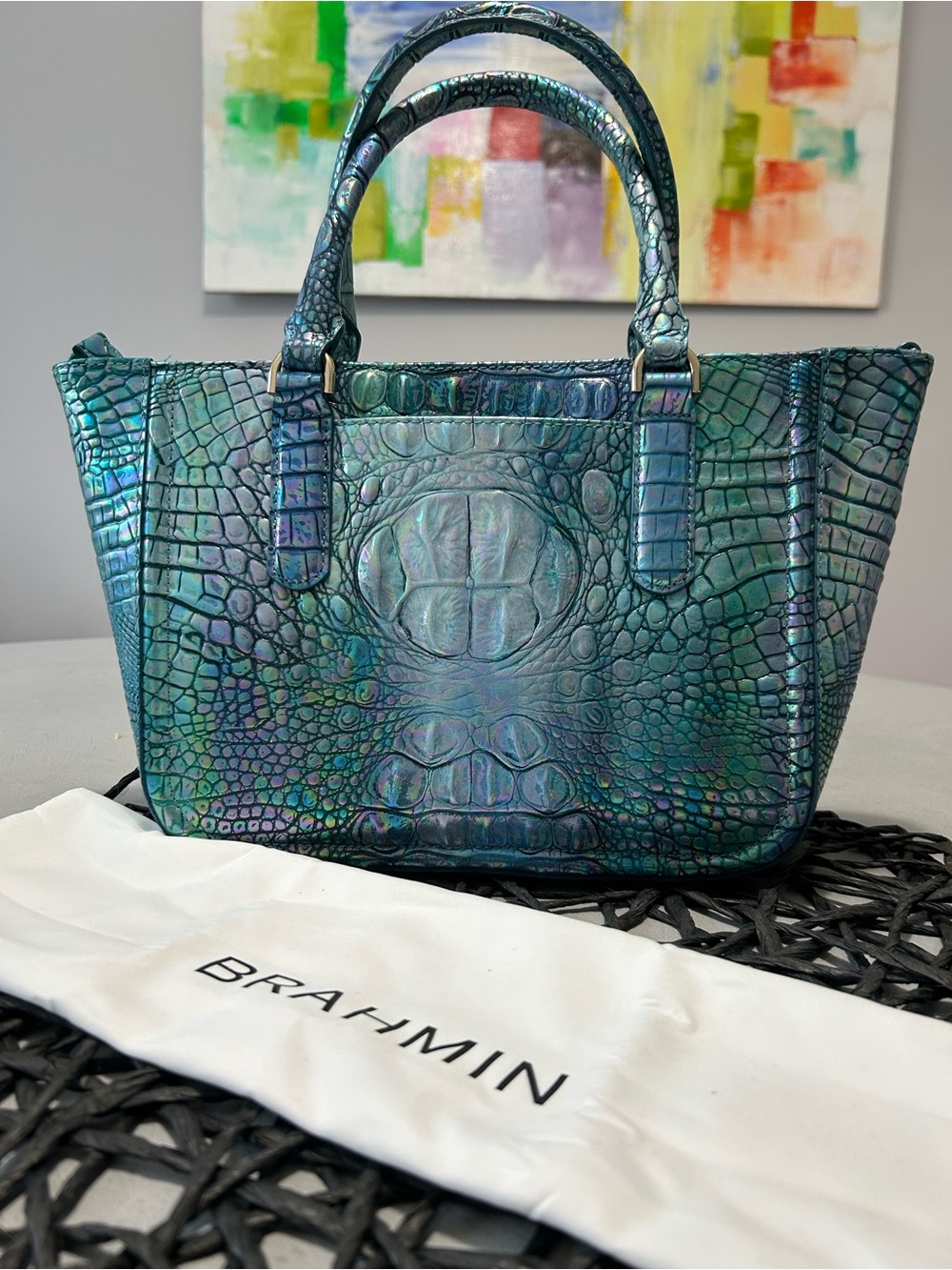 Brahmin Small Ashlee Blue Topaz Satchel - Picture 3 of 11